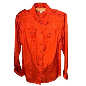 Banana Republic XS Silk & Cotton Blend Button Up Career Office Minimilist
